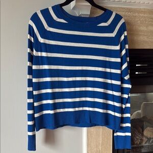 Mango nautical Blue and White Striped summer Sweater